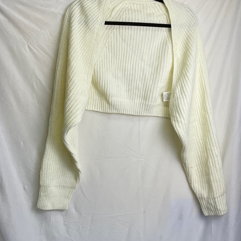 SHEIN Cream Knit Shrug